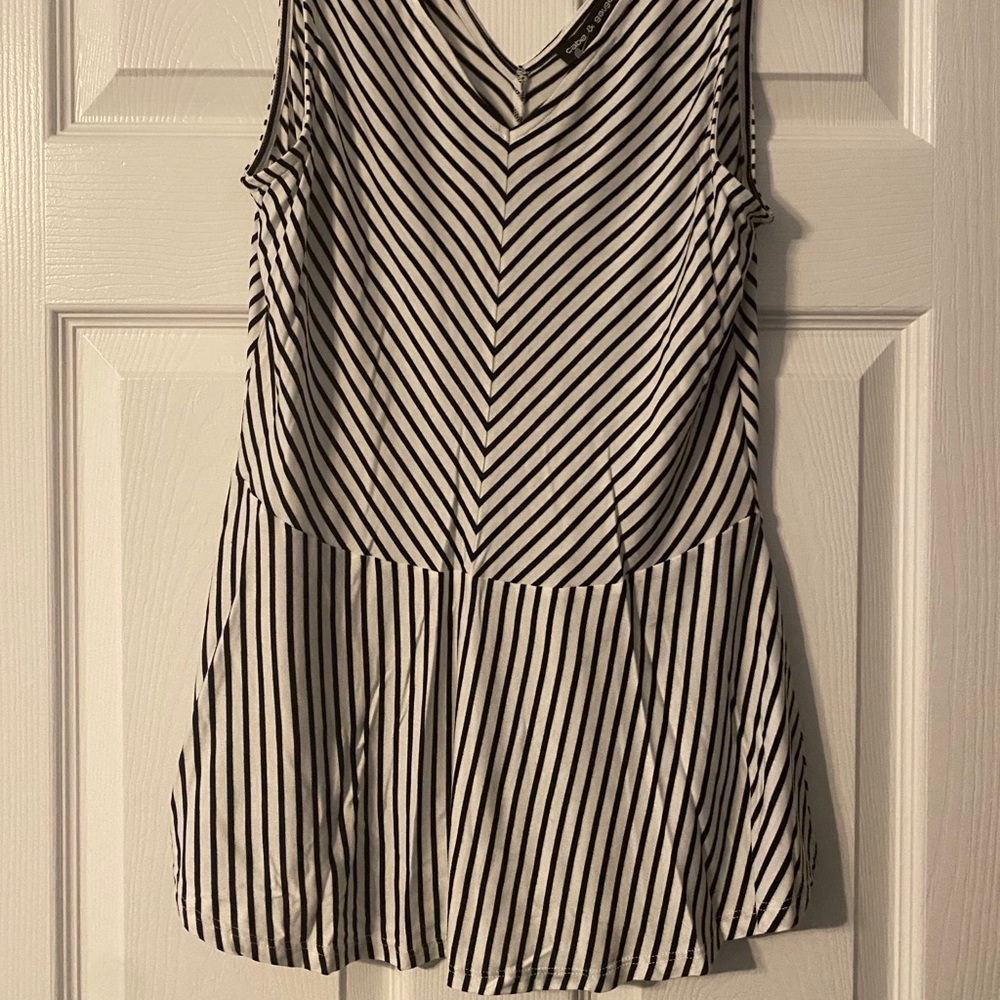 Black and white striped tank